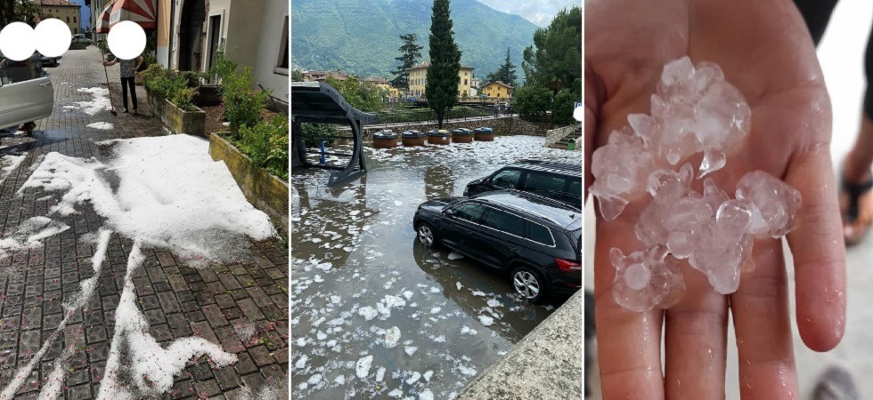 Grandine, pioggia e allagamenti: l'Alto Garda preso di mira dal maltempo